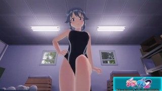 Gal*Gun 2 Teacher Footjob & Ballbusting