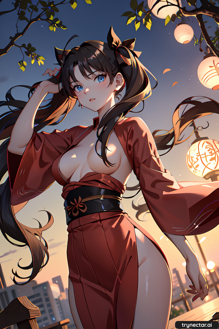 ai ai_generated anime breasts fate/stay_night fate_(series) hentai kimono nsfw thighs tohsaka_rin yukata