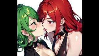 Tatsumaki having a lesbian sex with a redhead