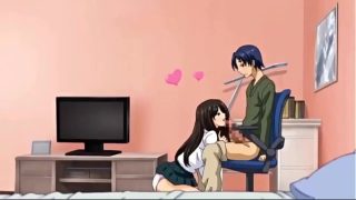 Horny Brunette Stepsister Gives Her Brother A Quick Blowjob – Anime